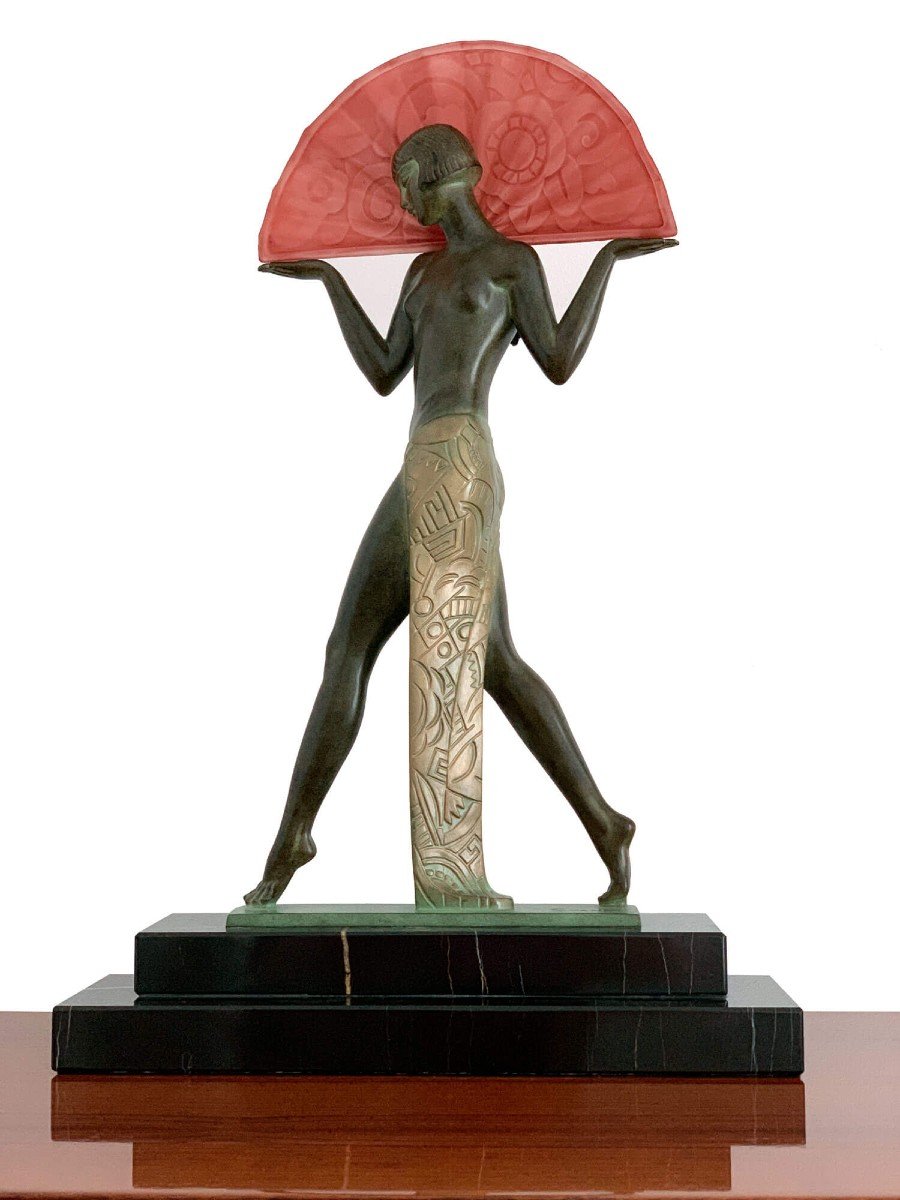 Espana Lamp Sculpture By Max Le Verrier - Signed Guerbe (1894-1995)