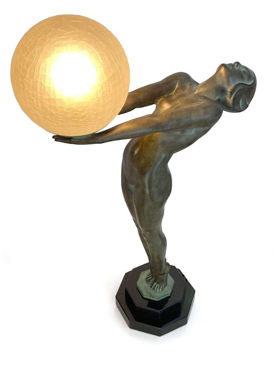 Sculpture Lampe Art Déco Lumina - Max Le Verrier-photo-2