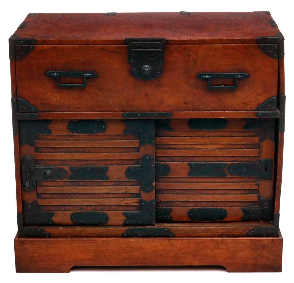 Keyaki Tansu - Japanese Choba Dansu Storage Cabinet, (edo Era)-photo-4