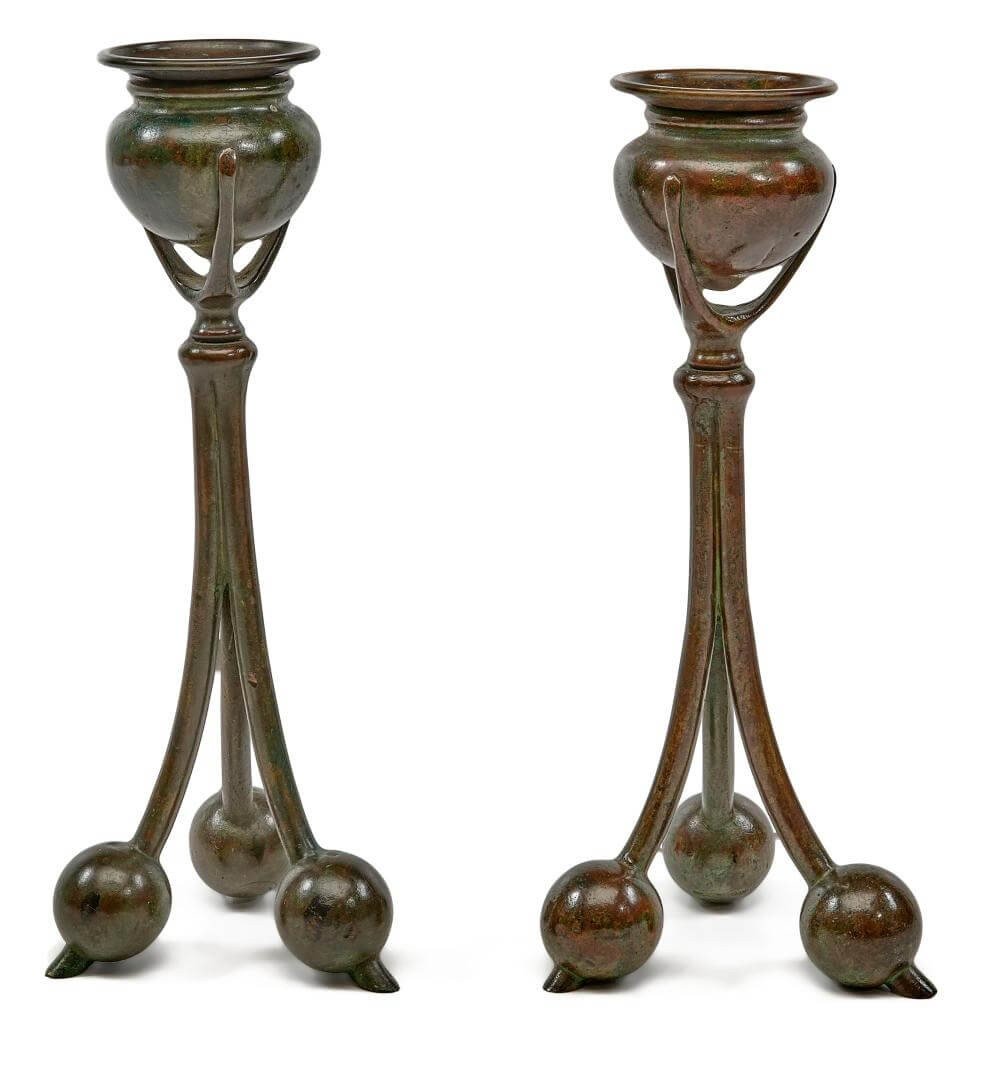 Pair Of Art Nouveau Candlesticks - Tiffany Studios New York-photo-1