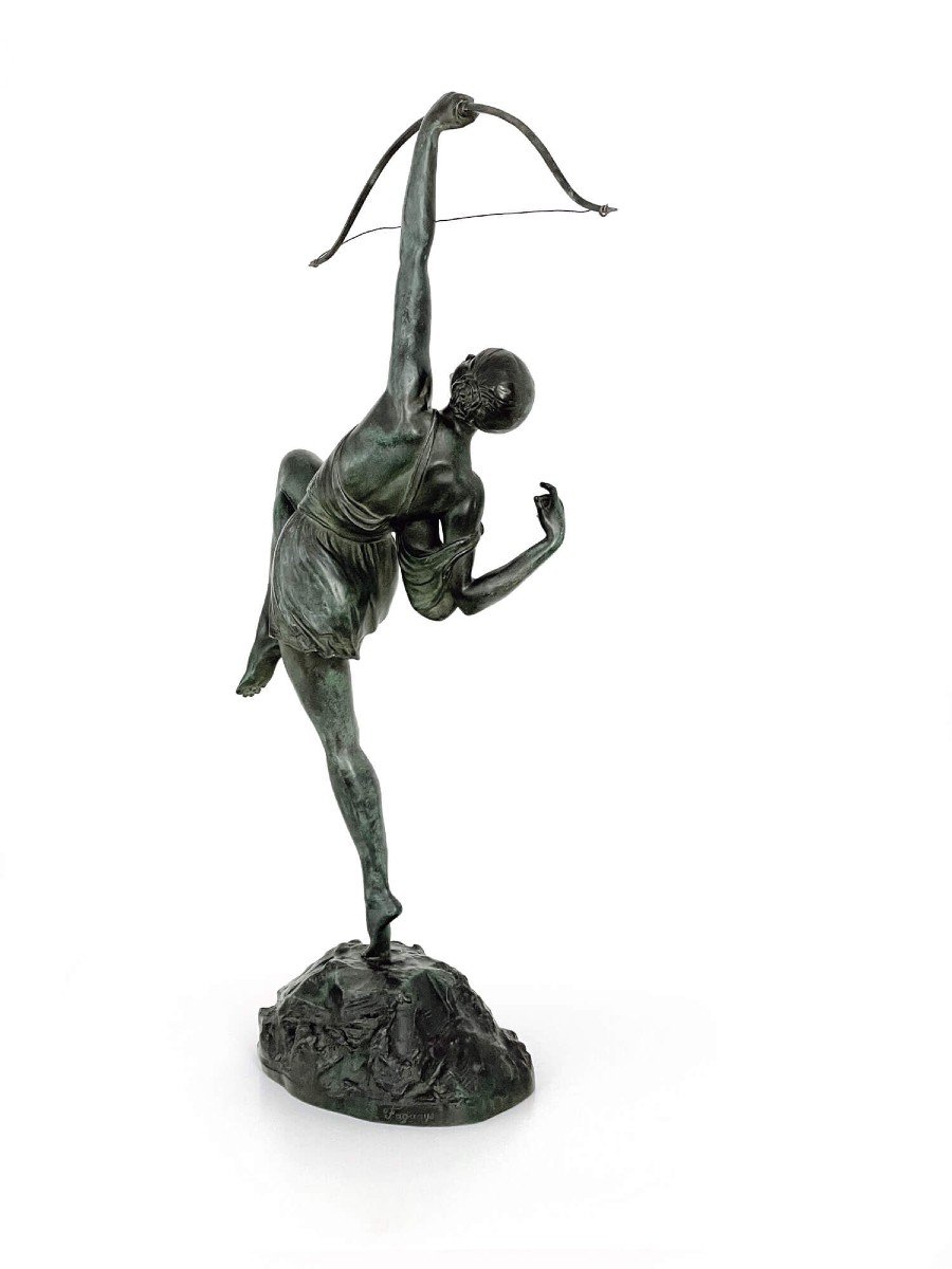 Bronze By Pierre Le Fagays (1892-1962) - Diane Huntress-photo-3