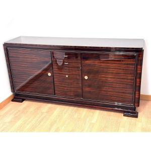 Buffet, Sideboard Or Art-deco Cabinet In Macassar Veneer, French Work Around 1930