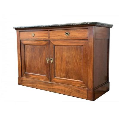 Mahogany Restoration Style Buffet With Black Marble