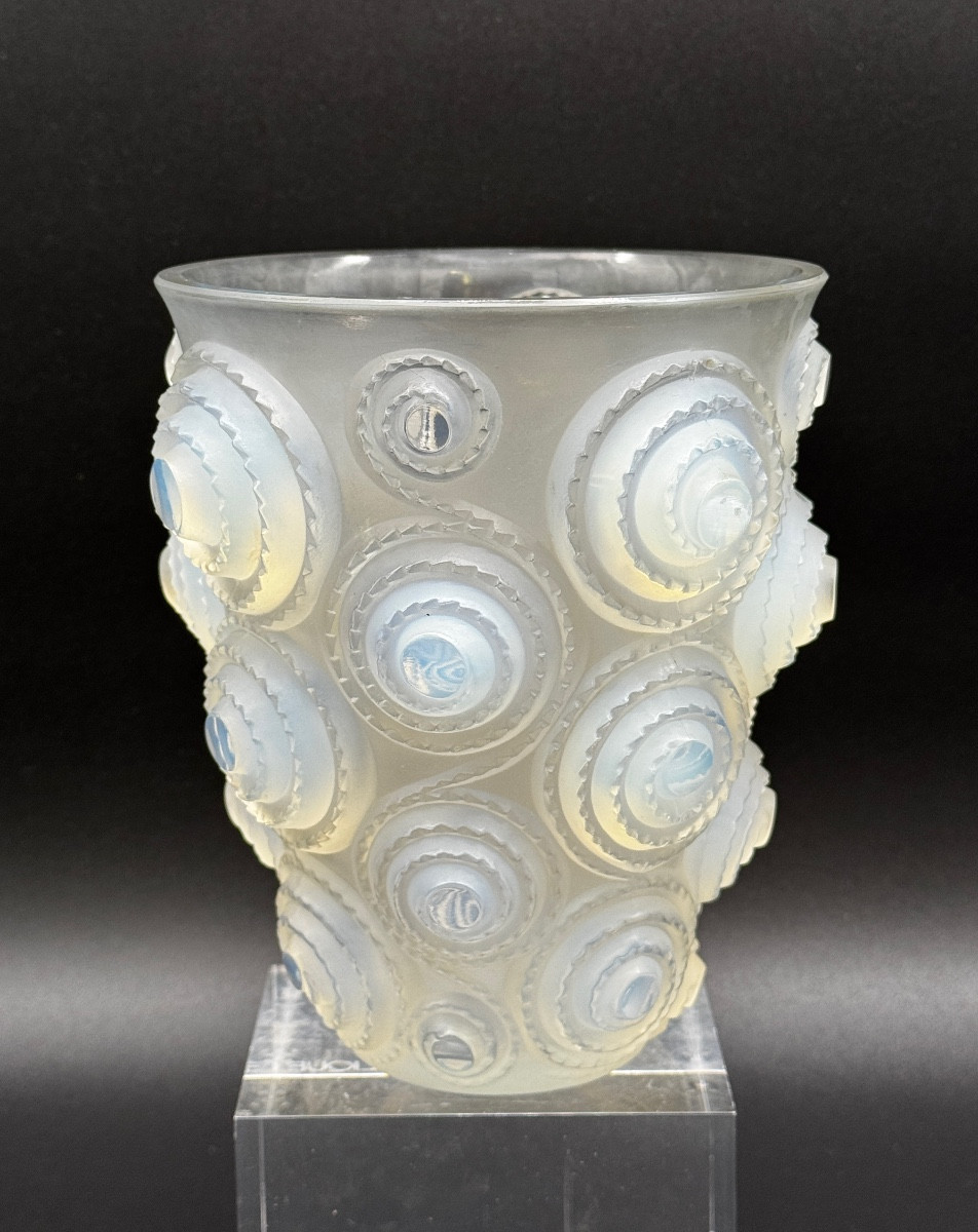 A Spirales Vase In Opalescent Glass By R.lalique