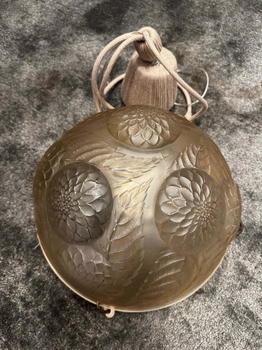 A Dahlias Ceiling Light By R.lalique-photo-2
