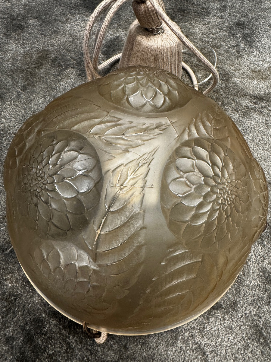 A Dahlias Ceiling Light By R.lalique-photo-3