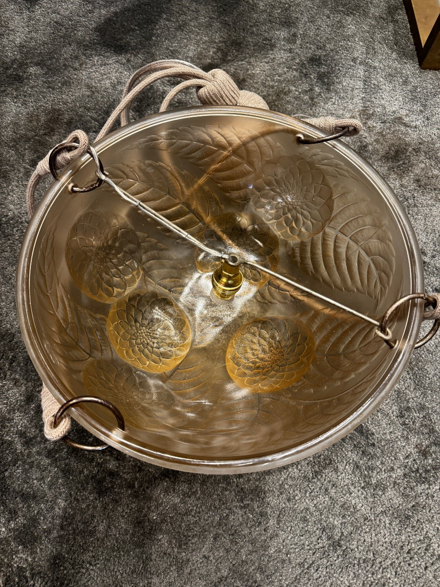 A Dahlias Ceiling Light By R.lalique-photo-4