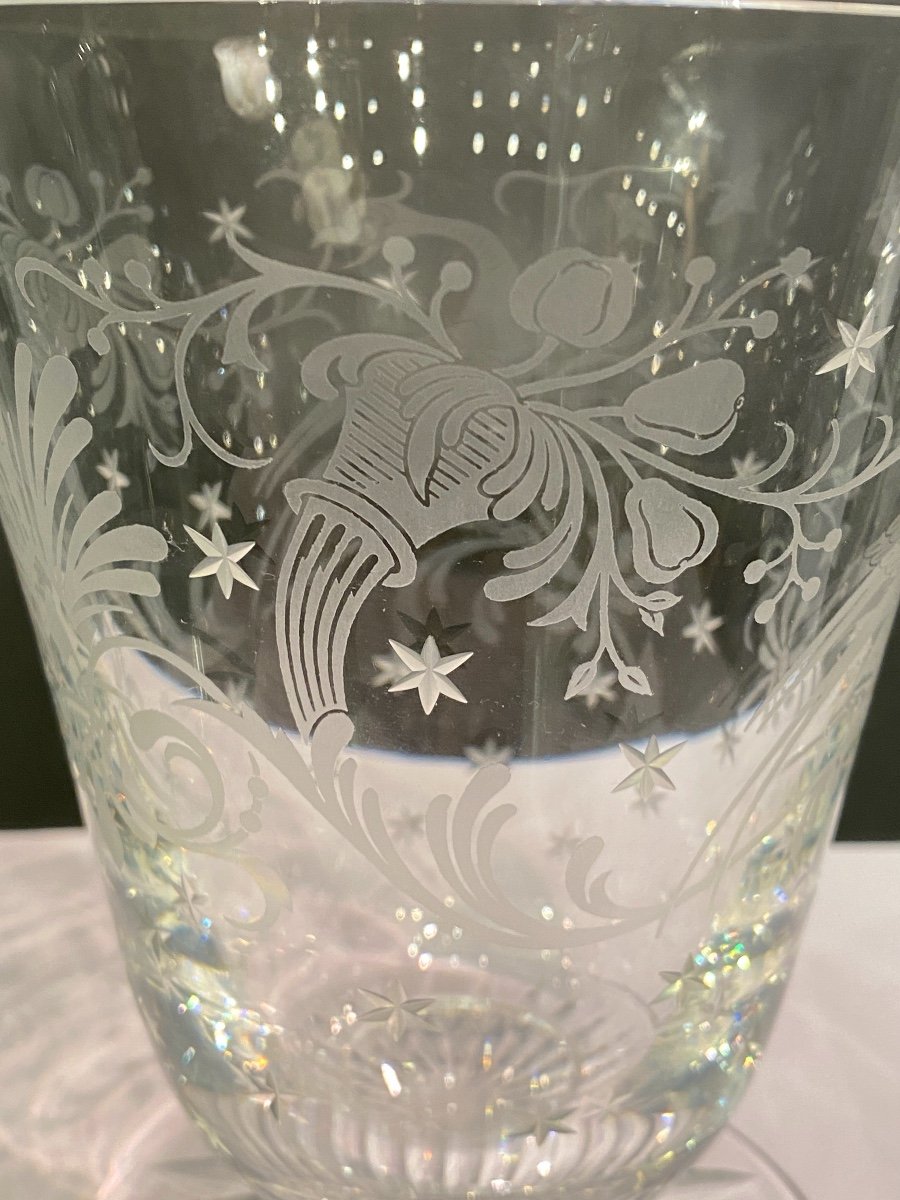 Baccarat Art Deco Vase Decorated With Chimeras And Stars.-photo-4