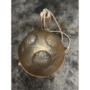 A Dahlias Ceiling Light By R.lalique