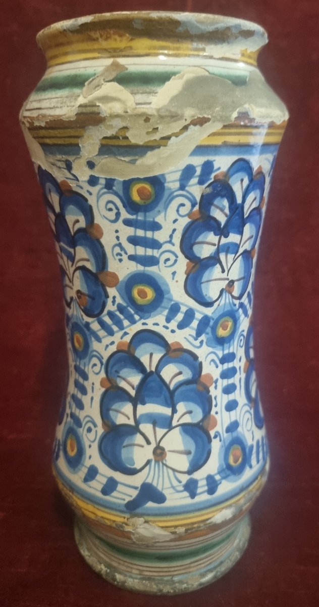 ARBRE À PHARMACIE EN FAIENCE - MONTELUPO OU ORVIETO - FIN XVIe SIÈCLE / DÉBUT XVIIe SIÈCLE-photo-2