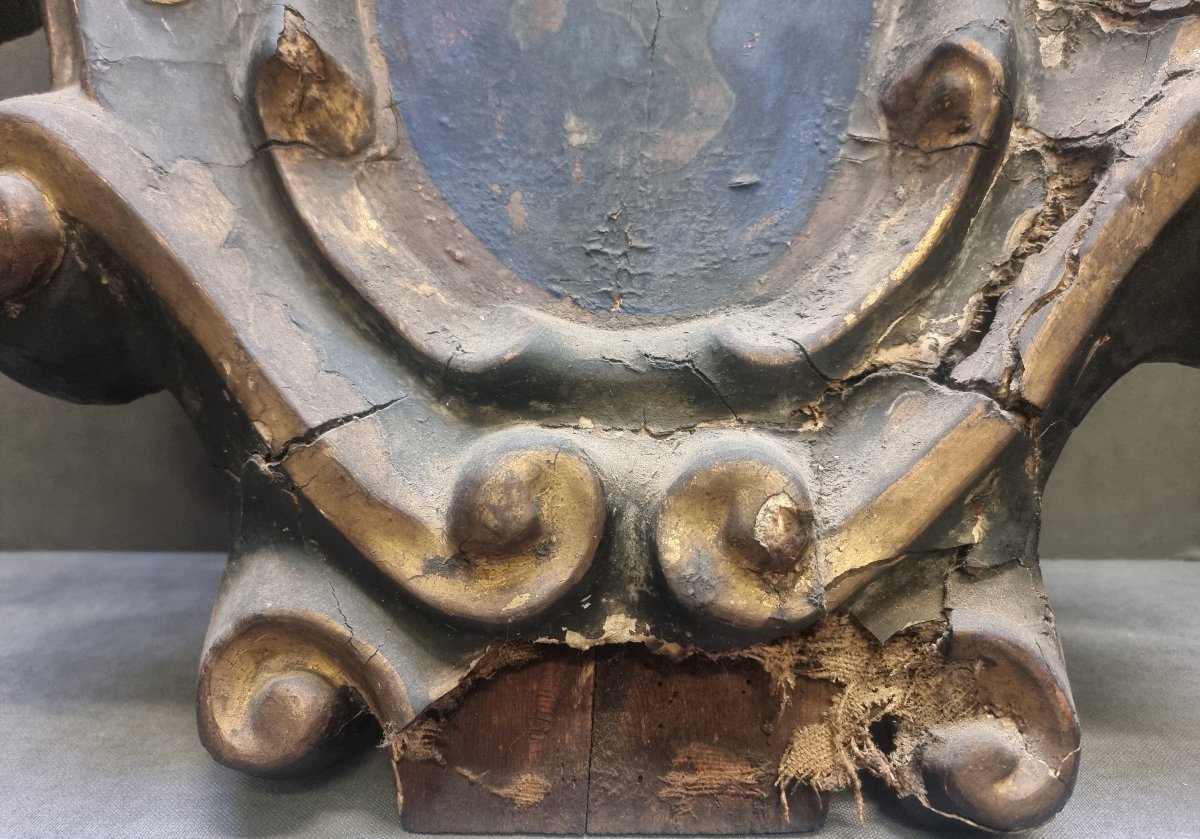 Armoirie Noblesse Intérieur Palais - Papier mâché, doré et peint - XVI siècle-photo-1