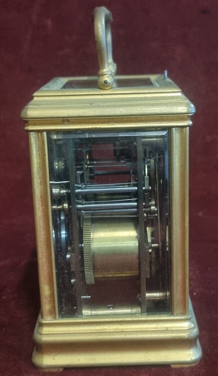 Brass Travel Clock (office Pendulette) - Musy Father And Son Turin - Late XIX Century-photo-3