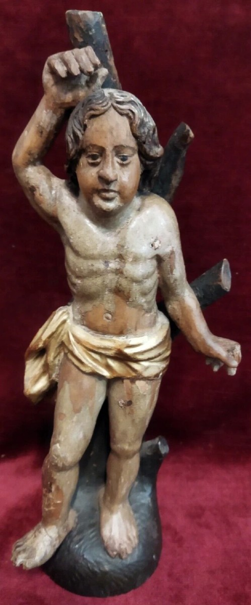 SCULPTURE / STATUE DE SAINT SÉBASTIEN  Bois sculpté et peint - XVIIIe siècle