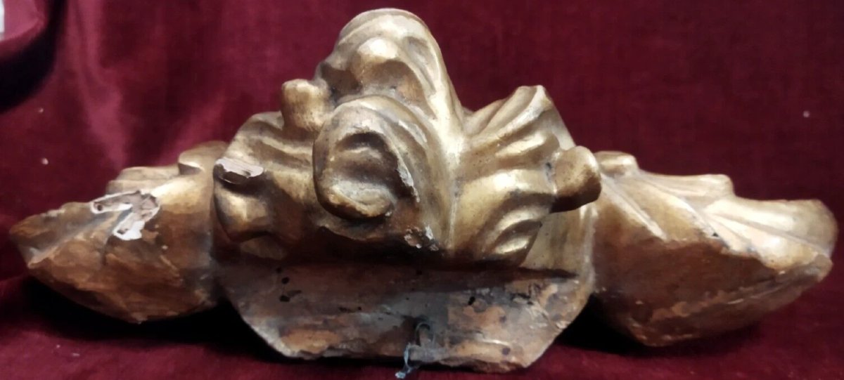 Paire d'anges  bois sculpté, doré et argenté  - XVIIIe siècle-photo-2