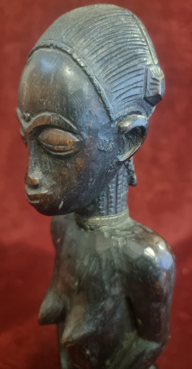 Carved Wooden Sculpture Of An African Woman - Ivory Coast - Mid-20th Century-photo-2