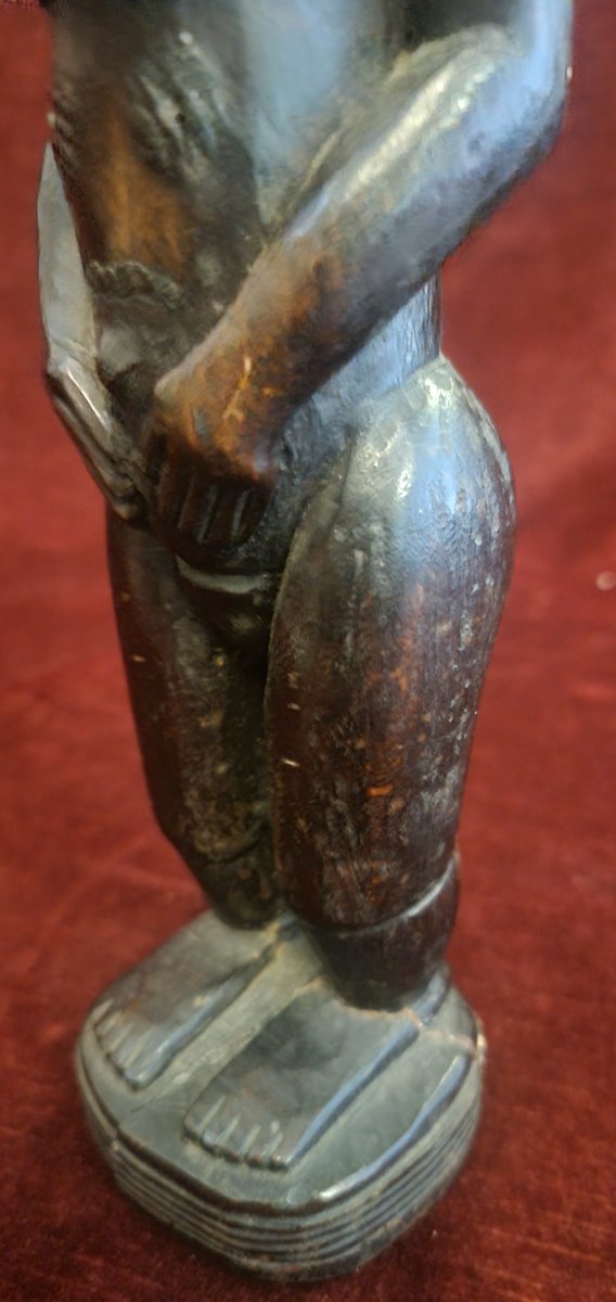 Carved Wooden Sculpture Of An African Woman - Ivory Coast - Mid-20th Century-photo-3