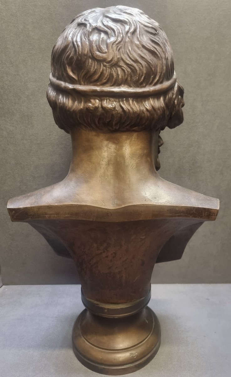 BUSTE EN BRONZE D'HOMERE - FRANCE - NAPOLÉON III - MILIEU DU XIXE SIÈCLE-photo-3