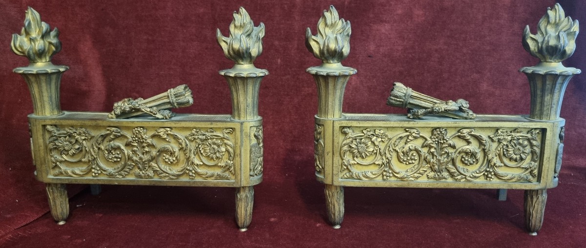 Gilded Bronze Fireplace Screens  France, Early 19th Century - Bouhon Freres