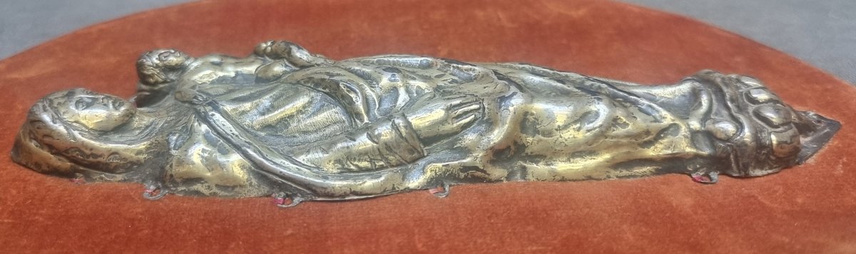 VIERGE À L'ENFANT EN ARGENT REPASSÉ ET DORÉ  ITALIE, SULMONA, DERNIER QUART DU XVe SIÈCLE-photo-2