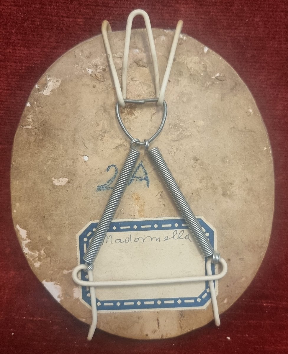 Oval Tile In Painted Earthenware, Depicting The Virgin Mary   Italy, Castelli  -photo-2