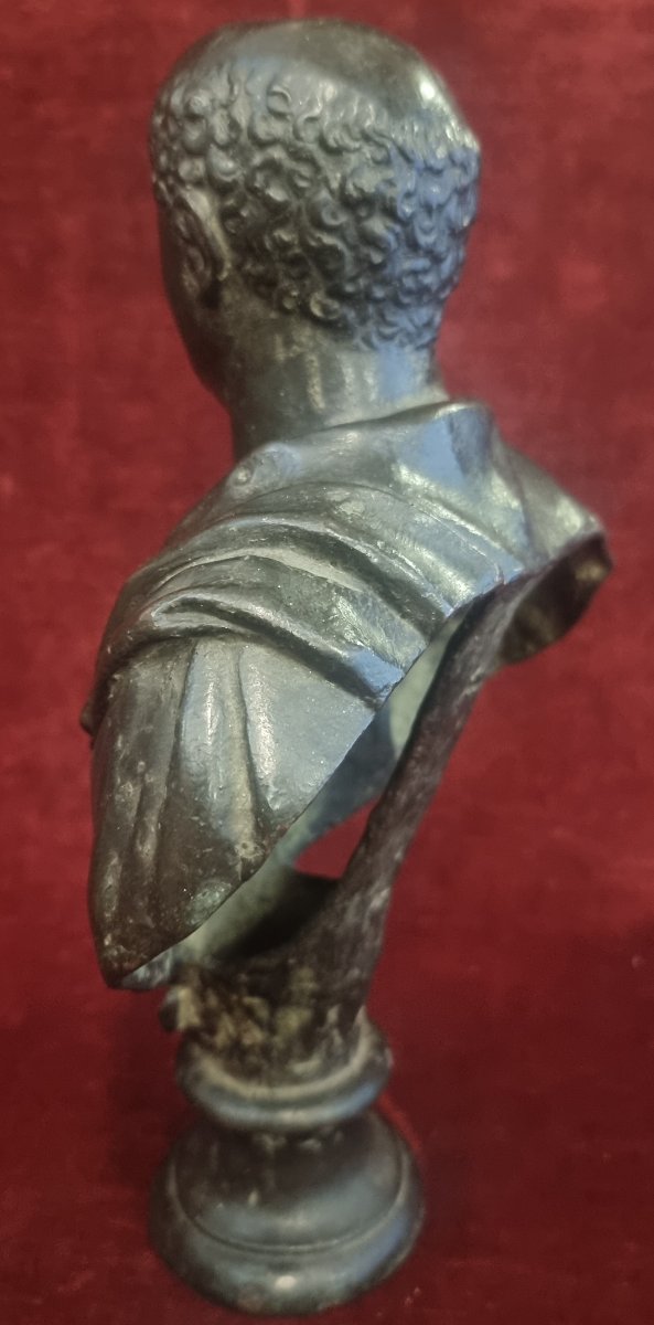 Bronze Busto Depicting Emperor Vespasian - Italy, Early 17th Century-photo-1