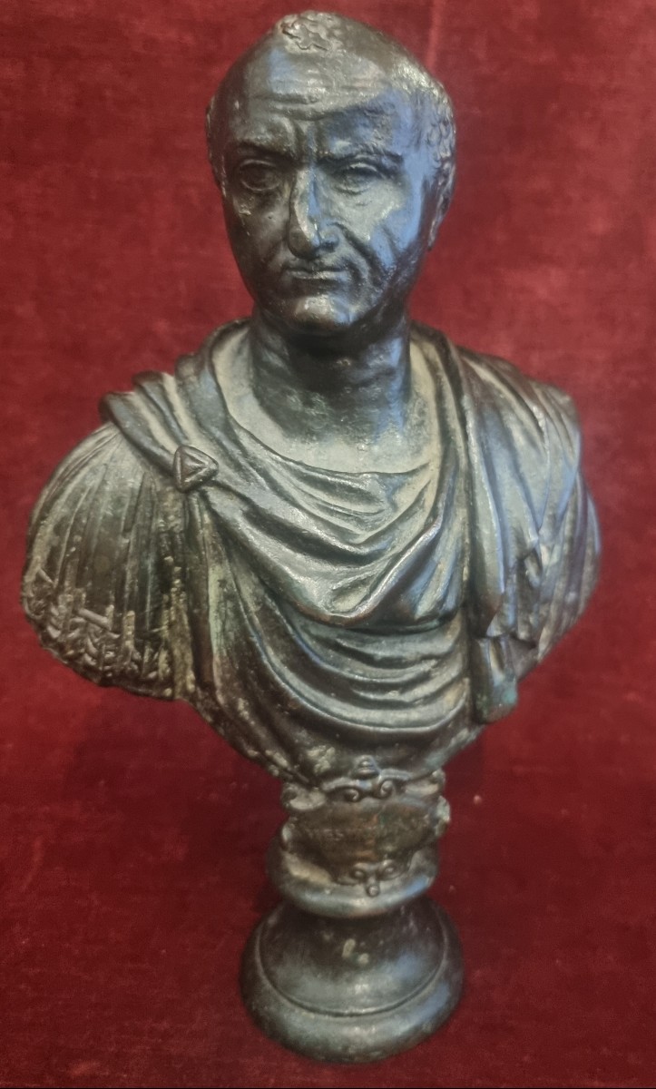 Bronze Busto Depicting Emperor Vespasian - Italy, Early 17th Century
