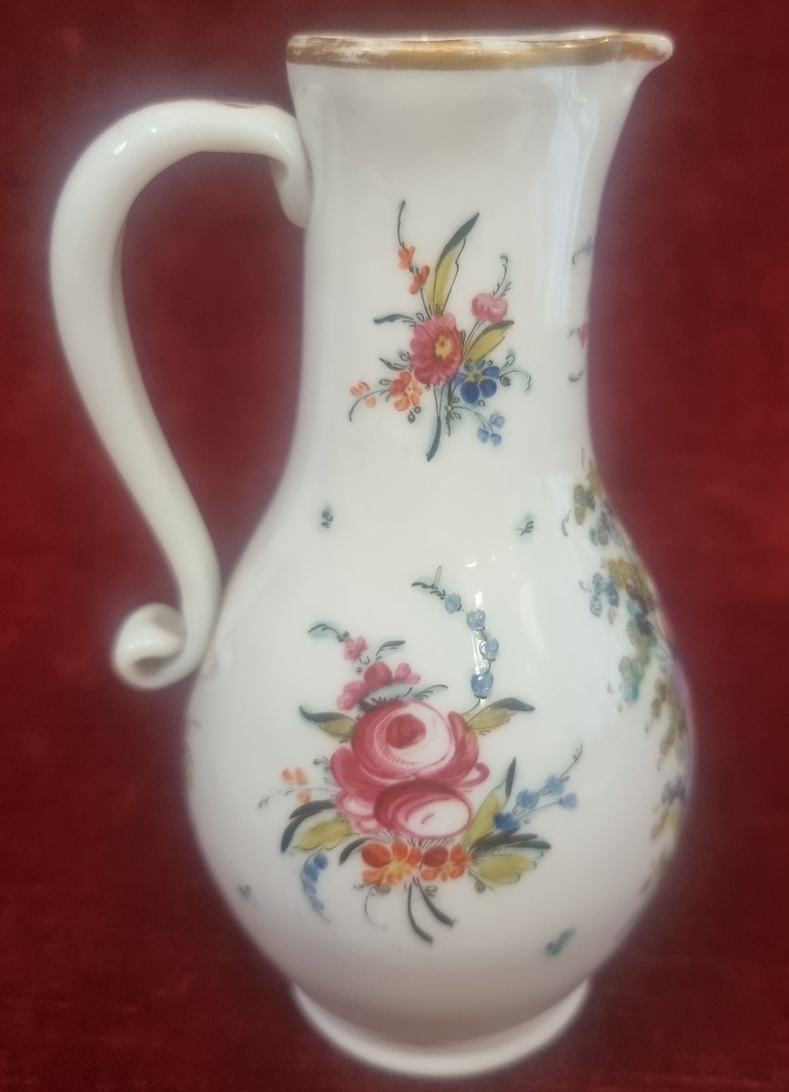 Petit pichet en verre opalin peint - Début du XIXe siècle-photo-2
