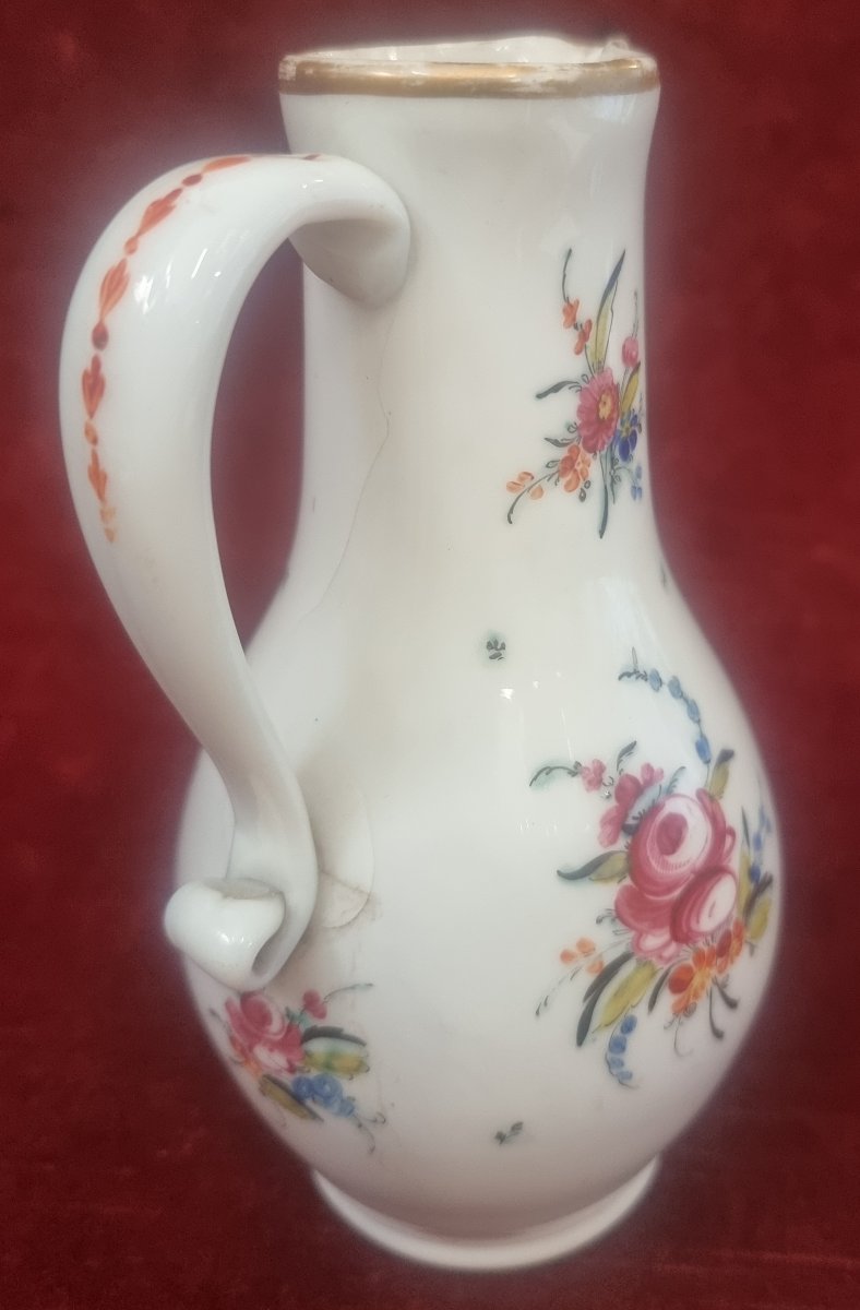 Petit pichet en verre opalin peint - Début du XIXe siècle-photo-3