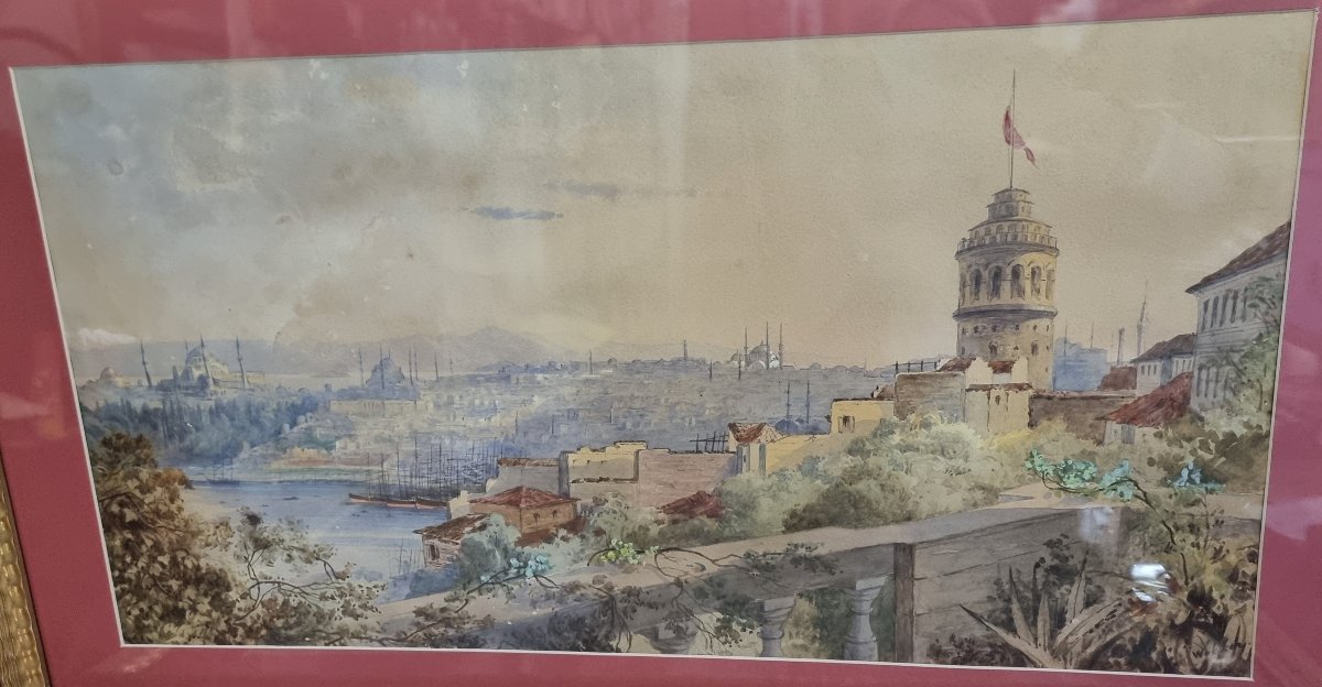 Pair Of Paintings - Gouaches: Constantinople / Istanbul  - 19th Century-photo-2