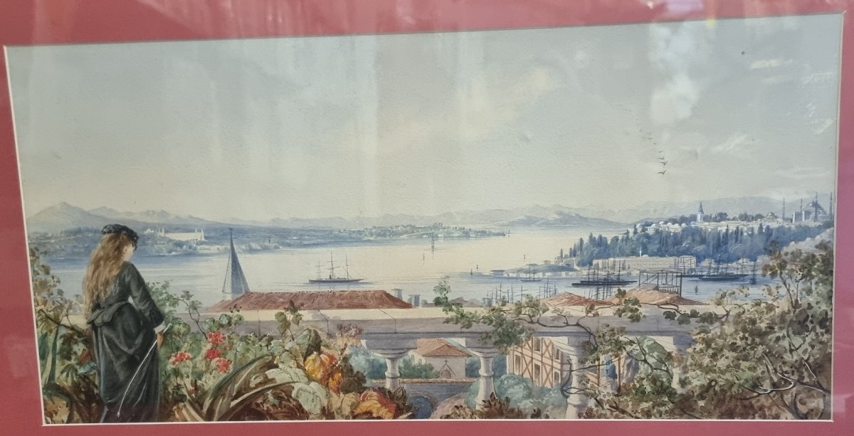 Pair Of Paintings - Gouaches: Constantinople / Istanbul  - 19th Century-photo-3