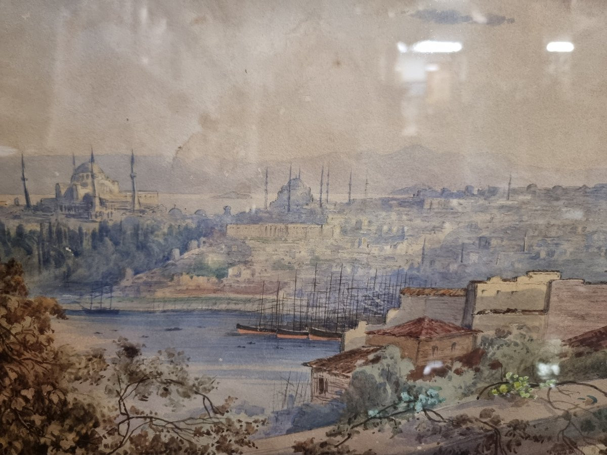 Pair Of Paintings - Gouaches: Constantinople / Istanbul  - 19th Century-photo-2