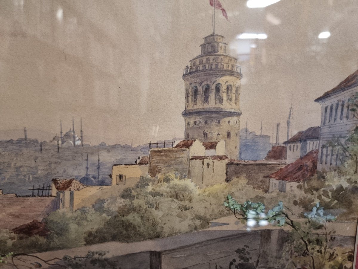 Pair Of Paintings - Gouaches: Constantinople / Istanbul  - 19th Century-photo-3