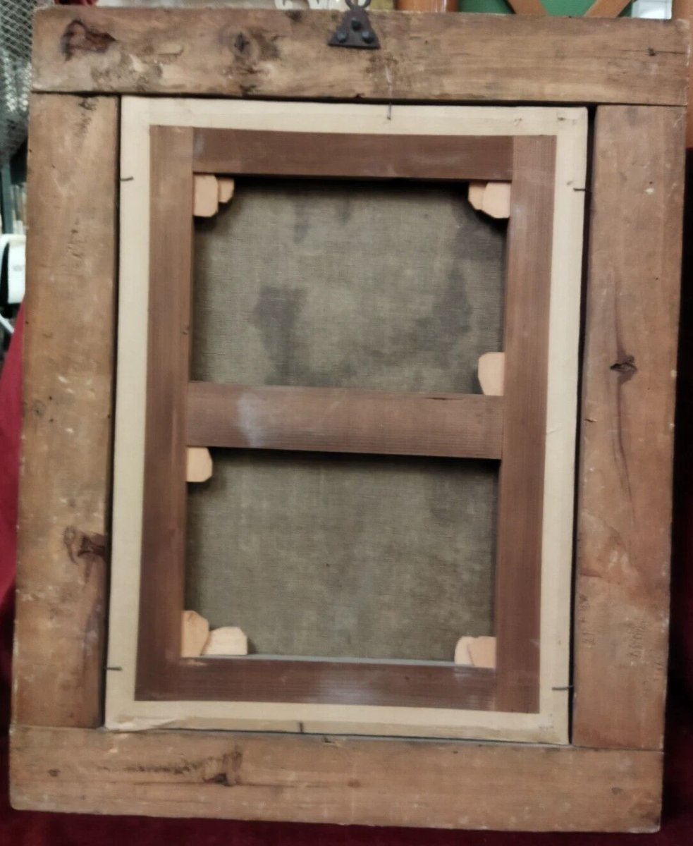 Still Life Painting - Oil On Canvas   - 17th Century  With Period Frame-photo-3