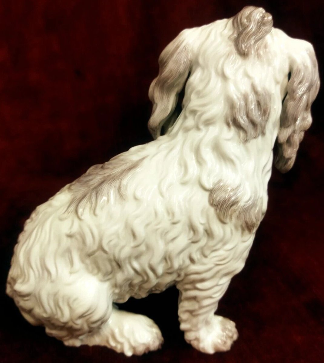  CHIEN  EN PORCELAINE  MEISSEN  - XXe SIÈCLE / ANNÉES 80-photo-2