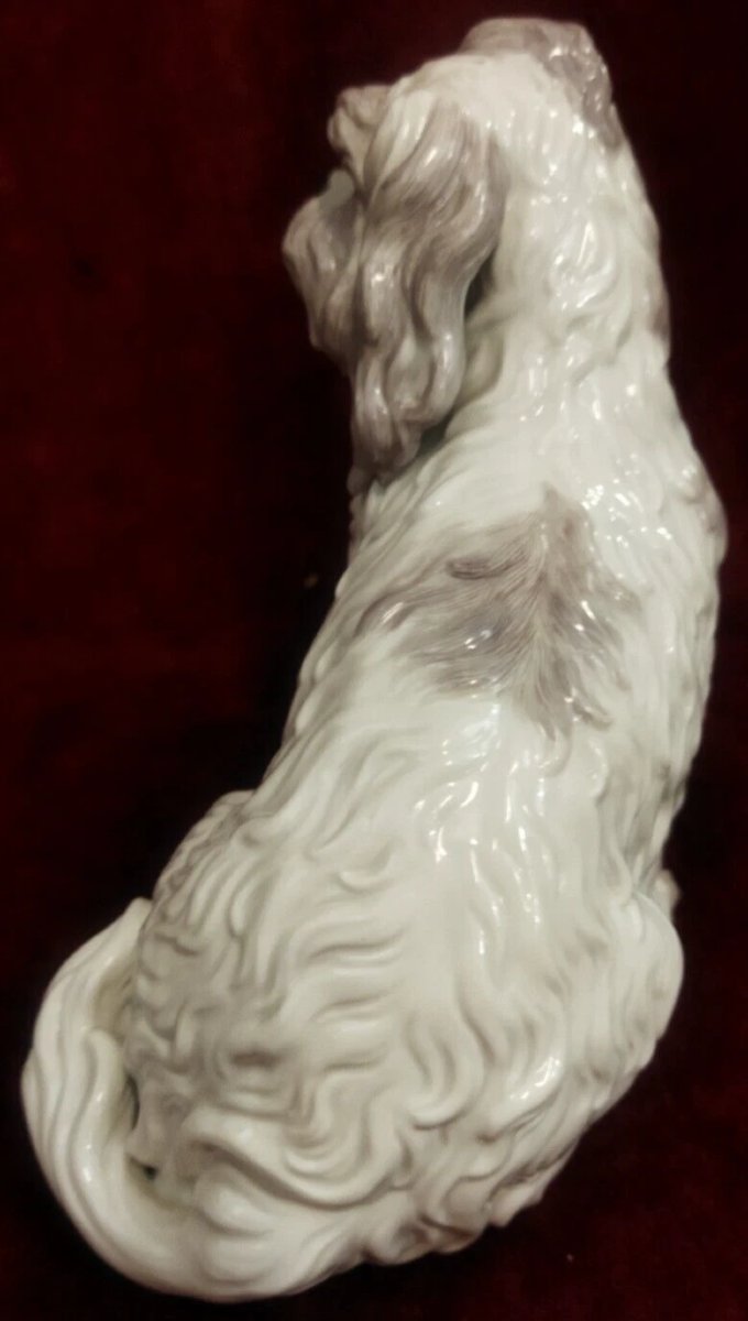  CHIEN  EN PORCELAINE  MEISSEN  - XXe SIÈCLE / ANNÉES 80-photo-3