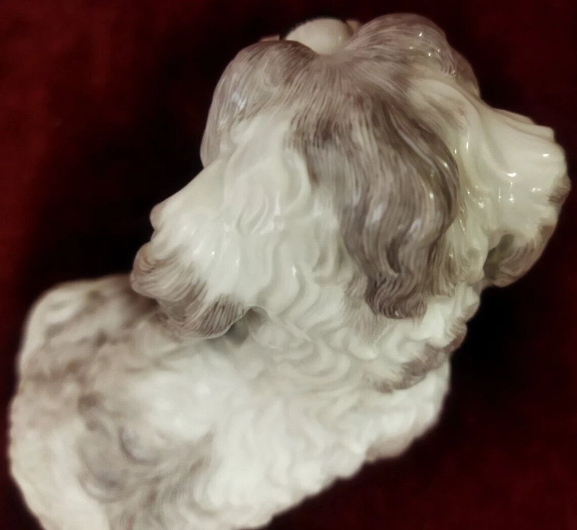  CHIEN  EN PORCELAINE  MEISSEN  - XXe SIÈCLE / ANNÉES 80-photo-5
