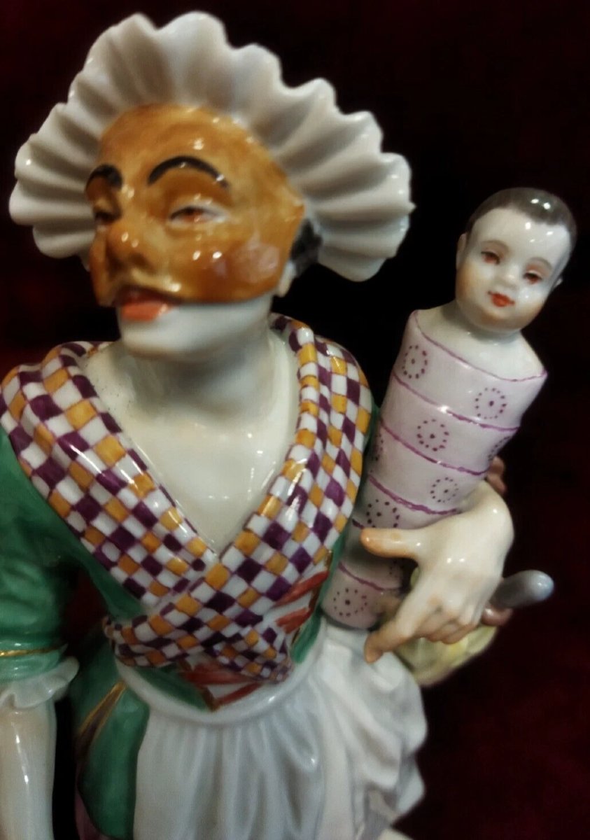 FIGURINE « GNAGA » EN PORCELAINE PEINTE  MEISSEN - XXe SIÈCLE / début des années 1900-photo-3