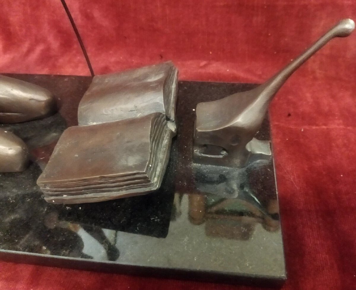 SCULPTURE D'UNE FEMME SOMALIE  Bronze sur socle en marbre, 30 juin 1989 UGO ATTARDI-photo-2