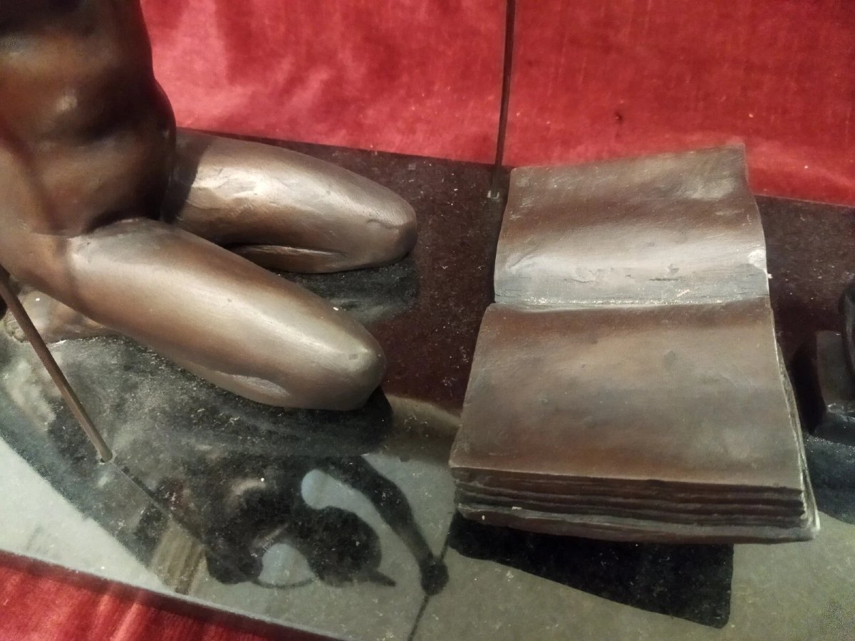 SCULPTURE D'UNE FEMME SOMALIE  Bronze sur socle en marbre, 30 juin 1989 UGO ATTARDI-photo-3