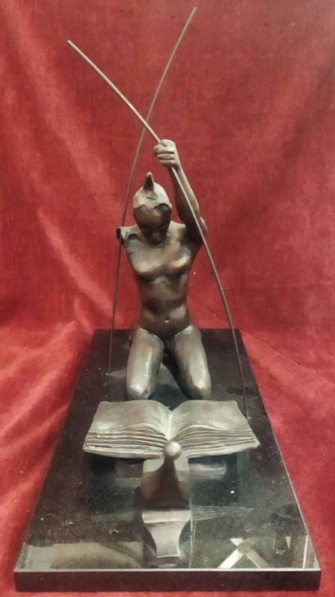 SCULPTURE D'UNE FEMME SOMALIE  Bronze sur socle en marbre, 30 juin 1989 UGO ATTARDI-photo-3