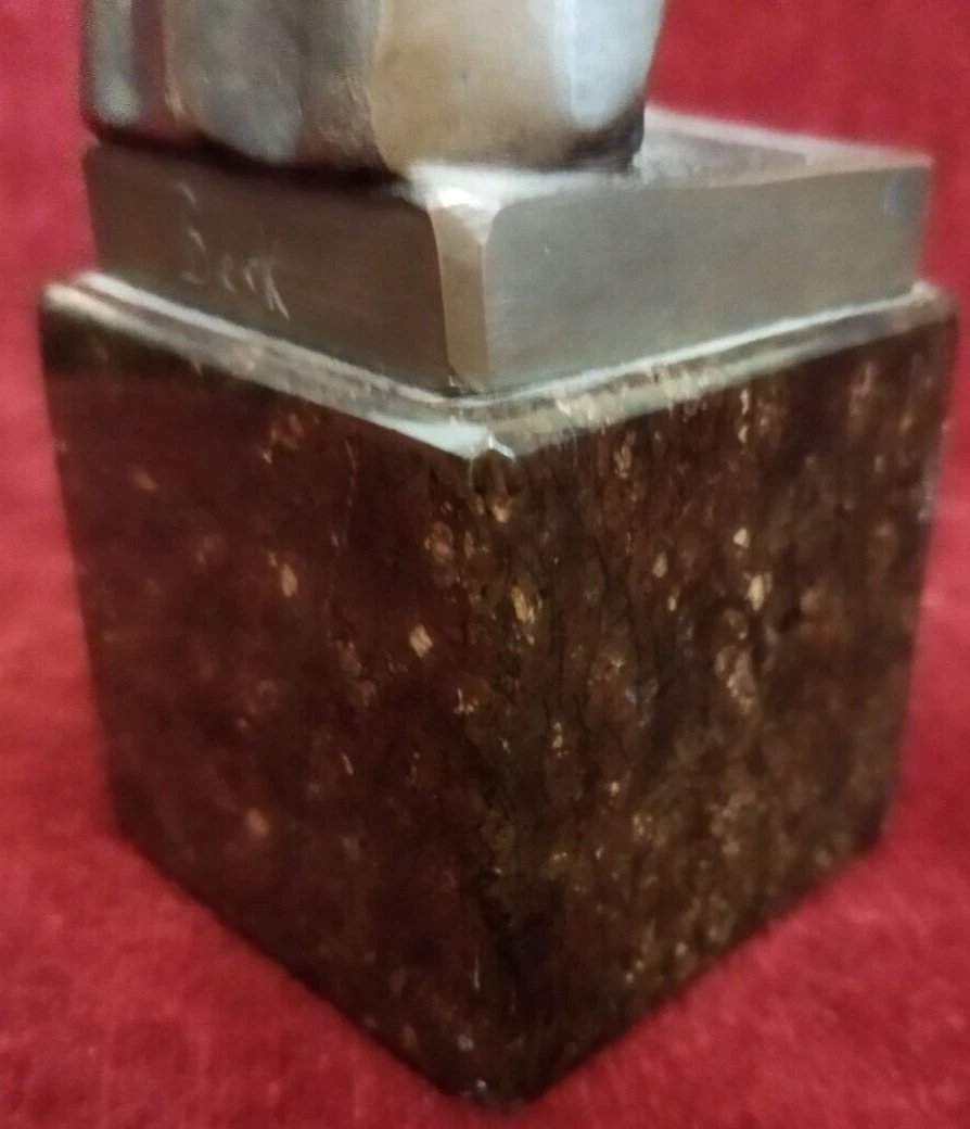 Sculpture en bronze sur socle en marbre Dante Alighieri-photo-6