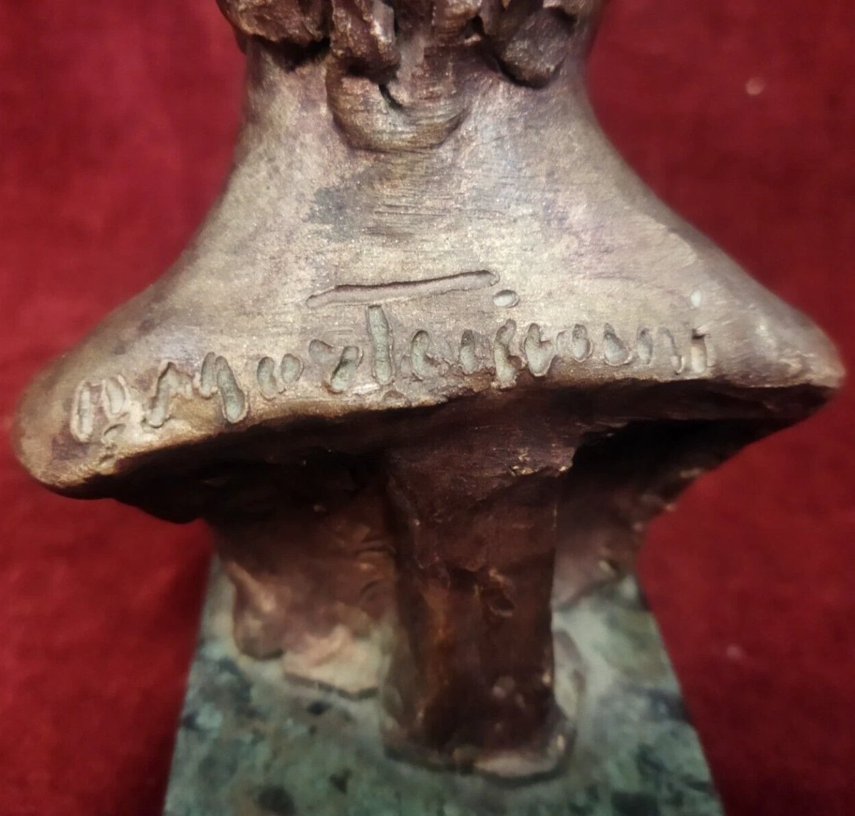 Bronze Bust Of A Woman On A Marble Base By Domenico Mastroianni (1876–1962)-photo-4