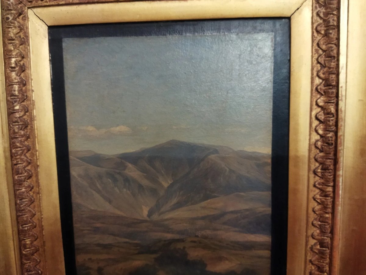 Oil Painting On Canvas: Umbrian Landscape - From Perugia To Gubbio, 1867, By T.h. Hotchkins (1834–1869)-photo-3