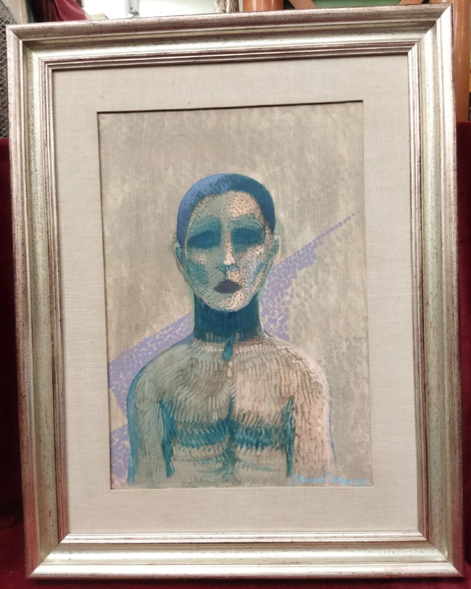 Painting - Oil On Canvas Portrait Signed By Bruno Caruso