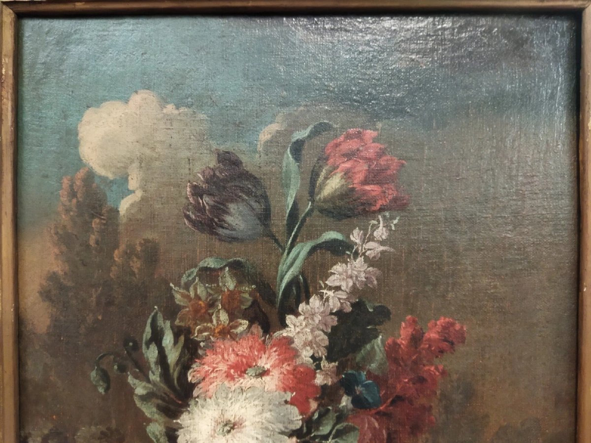 Still Life Painting - 17th-century Oil On Canvas With A Period Frame-photo-2