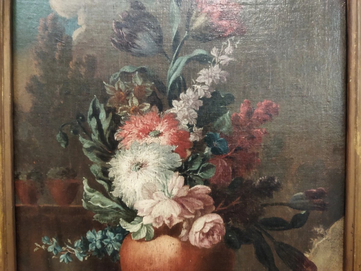 Still Life Painting - 17th-century Oil On Canvas With A Period Frame-photo-3