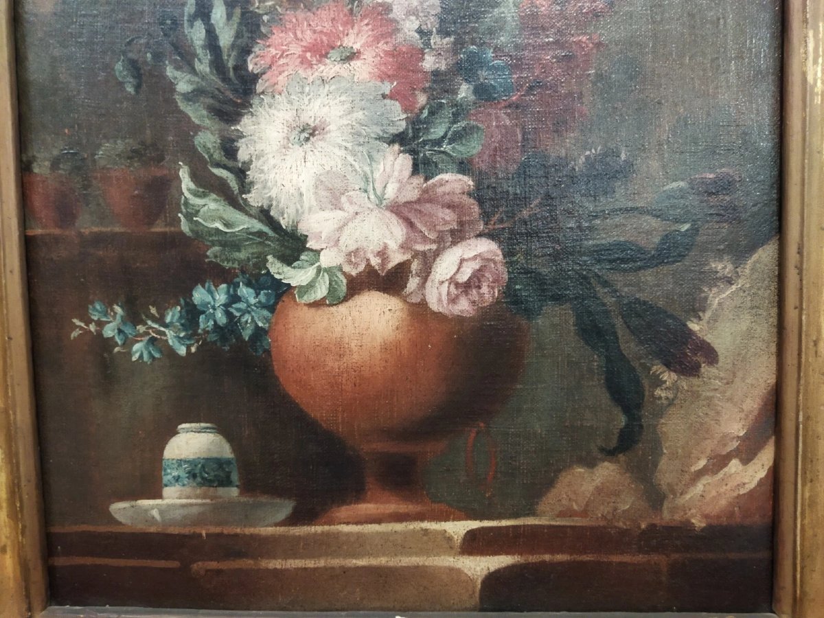 Still Life Painting - 17th-century Oil On Canvas With A Period Frame-photo-4
