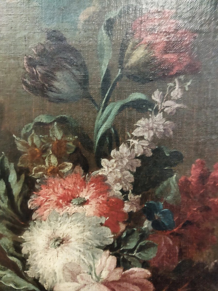 Still Life Painting - 17th-century Oil On Canvas With A Period Frame-photo-1