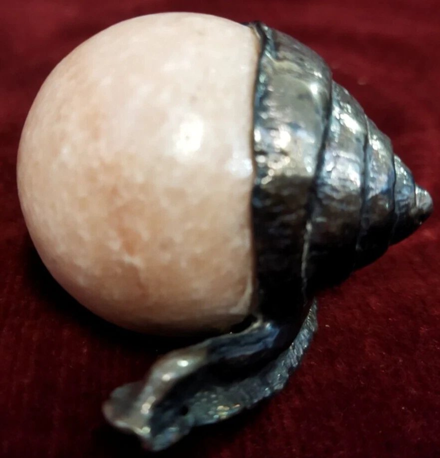 Manaus Sterling Snail With Pink Marble Ball-photo-2
