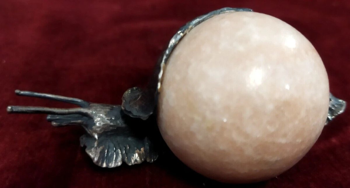 Manaus Sterling Snail With Pink Marble Ball-photo-3